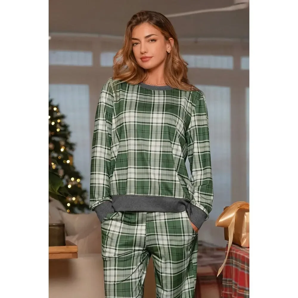 Cupshe Green Plaid Pajama Set Size XL NEW